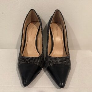 BCBGeneration Black and Gray Herringbone Heels